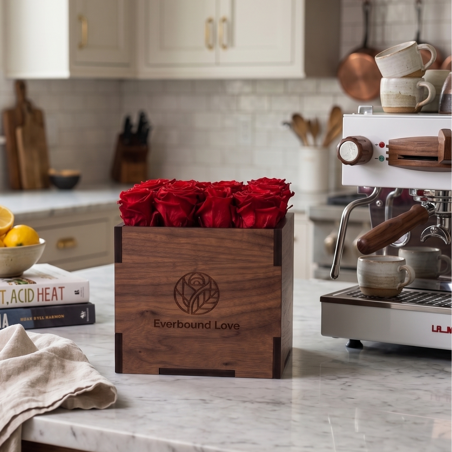 Classic 16 Rose Walnut Box Light Red