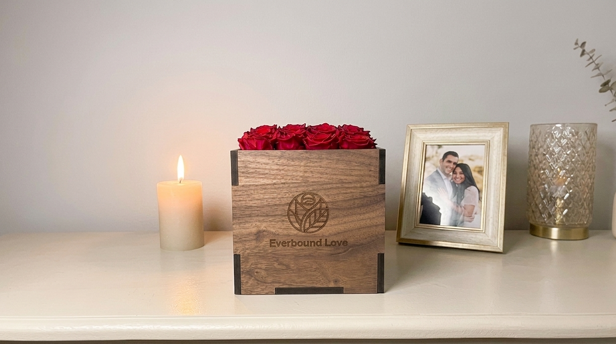 Classic 16 Rose Walnut Box Light Red